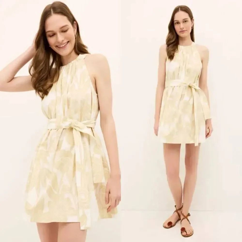 MARIE OLIVER Faber Halter Mini Dress M $358